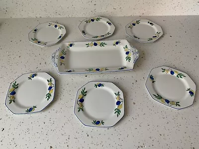 Buy Sandwich & 6 Side Plates Vintage Alfred Meakin Orchard Preowned Afternoon Tea • 7.50£