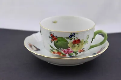 Buy Vtg Herend Hungary Fruits And Flowers Flat Cup And Saucer Hand Painted –mint #10 • 118.40£