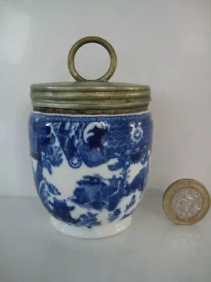 Buy Antique Royal Worcester Crown Ware Egg Coddler Willow Flow Blue And White Early • 94.99£
