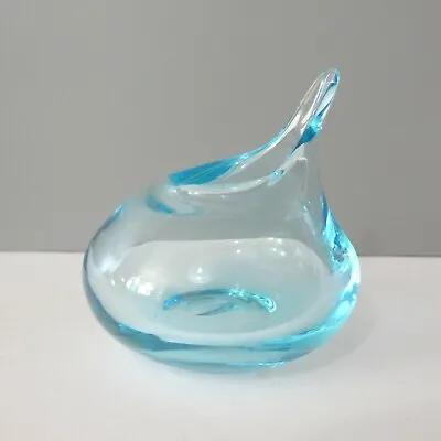 Buy Vintage Blue Jug Creamer Pulled Spout Unusual Handmade Art Glass Modernist  • 6.99£