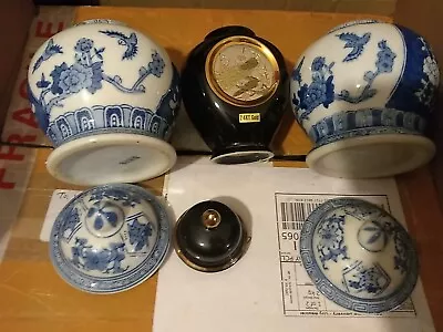 Buy 3 Pc Vintage Chinese Collectable Ornaments Blue & White And 24 KT Gold  • 19.99£