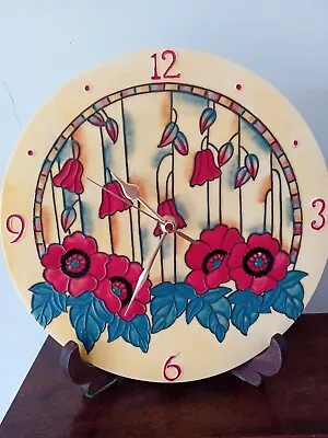 Buy Old Tupton Ware Clock,  Poppy Design, 25cm Diameter, Good Working Order • 24.50£
