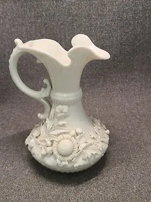 Buy Antique Belleek 2nd Black Mark 1891-1926 Porcelain Aberdeen Ewer Vase Pitcher • 213.46£