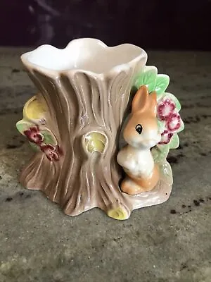 Buy Vintage 1960's Hornsea Pottery FAUNA ROYAL Rabbit & Tree Vase 3.5 Inches Tall • 7£