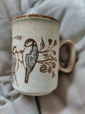Buy Dunoon Stoneware Pottery Mug Tit Bird Vintage Cup Brown Speckled Pottery Scotlan • 9.99£
