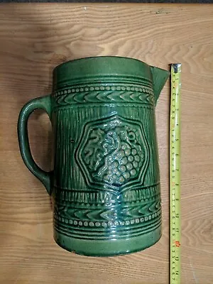 Buy Antique McCoy Stoneware Green Grape Pattern Pitcher Early Piece • 19.27£