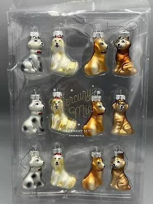 Buy Pottery Barn Mercury Minis Glass Dog Christmas Holiday Tree Ornaments Set Of 12 • 17.74£