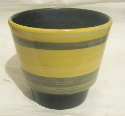 Buy Lovely Modern Ceramic Plat Pot Container Yellow And Black Approx. 5 Tall 5½ Wide • 12.99£