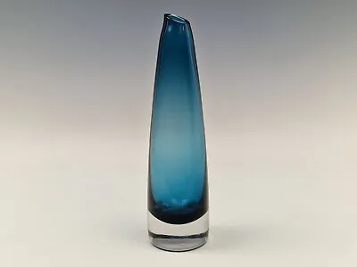 Buy Alsterfors 1959 Blue Glass Vase By Fabian Lundqvist Vintage Retro Scandinavian  • 50£