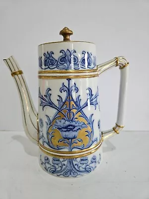 Buy James Macintyre Moorcroft Aurelian Blue And White Gilded Coffee Pot Circa 1870 • 145£