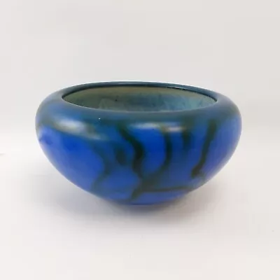 Buy Antique Bretby Tooth & Co Nerton Ware Bowl Cobalt Blue & Black 30's Art Deco • 49£