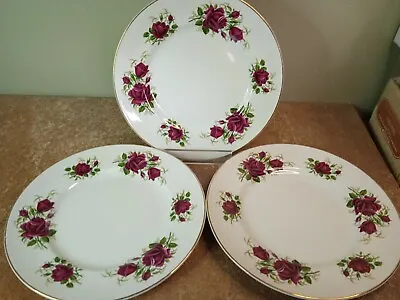 Buy Vintage Set Of Three, Ridgway, 'Margaret Rose' Pattern 17.5cm Side Plates • 5.95£