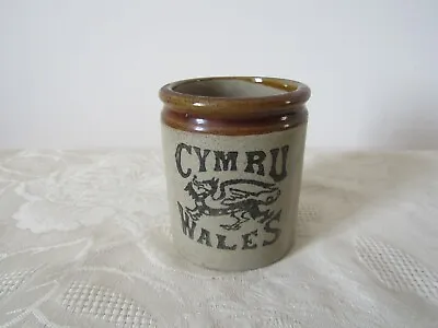 Buy Vintage Retro Stoneware Jar Storage Wales Welsh CYMRU Wales Dragon 8cm Tall • 4.99£