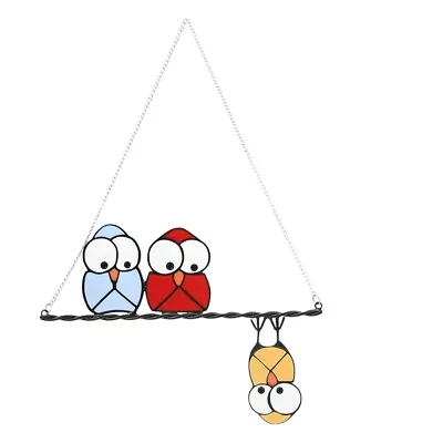 Buy Stained Glass Window Hangings Owls Window Hangings Sun Catchers Owl Metal8569 • 12.90£