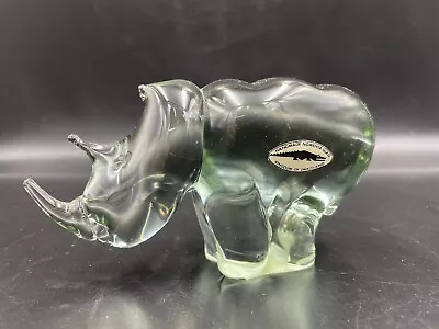 Buy Vintage NGWENYA Handmade Glass Rhino From Swaziland Ornament • 15£