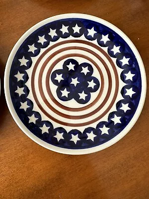 Buy Boleslawiec Polish Pottery Stars Stripes Americana Dessert Plate 7.75” • 14.15£