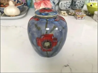 Buy COBRIDGE Anita Harris Jar Vase With Lid Poppy Theme Red Blue • 55£