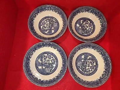Buy 4 Vintage Fine Myott Meakin Tableware Cereal Bowls Blue/White 6” Blue Willow EXC • 24.13£