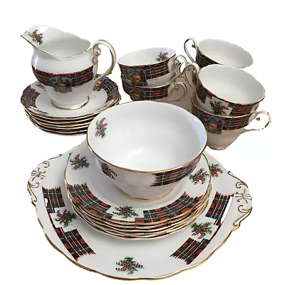 Buy Royal Standard Fine Bone China Stewart Tartan Pattern 21 Piece Tea Set 60+ Years • 273.33£