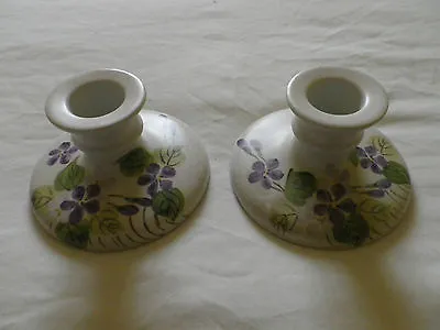 Buy Edward Radford Pottery England Hand Painted Pair Of Candlesticks. • 19.99£