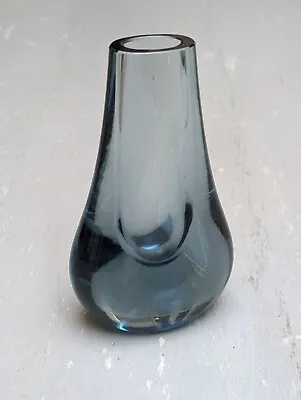 Buy 1960s Whitefriars Greyish Blue Hambone Teardrop 5.5  Vase 9572 Geoffrey Baxter • 39£