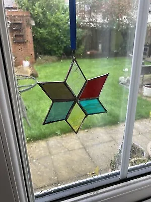Buy Stained Glass Star Multi Coloured Hand Made Glass Art • 9.99£