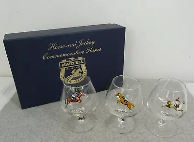 Buy Martell Cognac Horse & Jockey Commemorative Glasses Grand National 2002 • 12£
