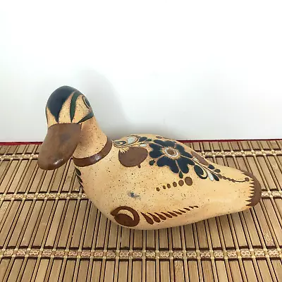Buy Mexican Pottery Duck, 6  Folk Art Tonala Bird, Hand-painted In Mexico Signed • 14.40£