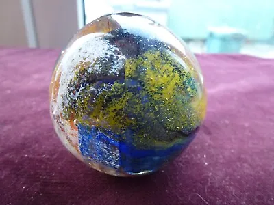 Buy Multicoloured Phoenician Glass Malta Swirl Paperweight Signed On Base • 5£
