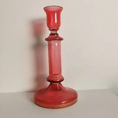 Buy Antique Ruby Glass 8  Candlestick • 28£