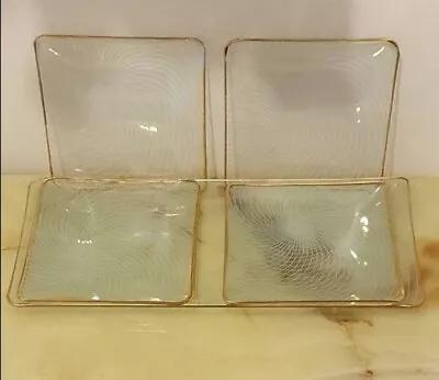 Buy 1950s Chance Glass Swirl Pattern Server & 6 Plates Vintage Boxed • 63.75£