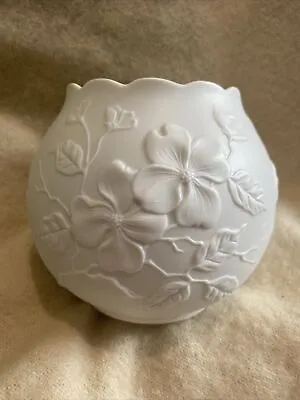 Buy Kaiser Germany White Bisque Porcelain Vase Planter Plant Pot Flower Print Signed • 17.50£
