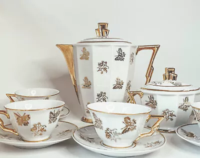 Buy Bavaria Germany Tea Demitasse Set 16 Pieces - Stunning Gold Gilt • 141.48£