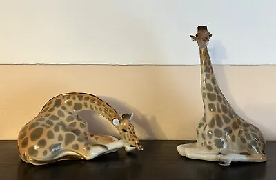 Buy Vintage Large Lomonosov Porcelain Sitting Giraffe Figurines - Russian - USSR • 59.95£