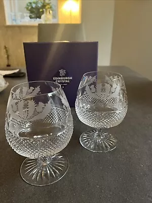 Buy Edinburgh Crystal Thistle Large Brandy Glasses. Set Of 2. • 150£