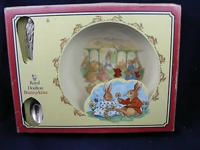 Buy Royal Doulton Bunnykins Small Baby Plate POSTING LETTERS Nursery Set With Spoon • 29.99£