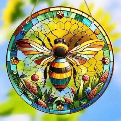 Buy 1pc, Bee Stained Window Hanging Suncatcher • 9.58£