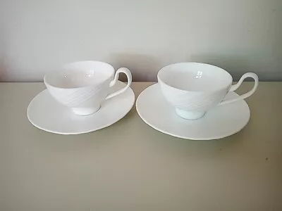 Buy Wedgwood Ethereal Bone China Cups And Saucers X 2 • 15£