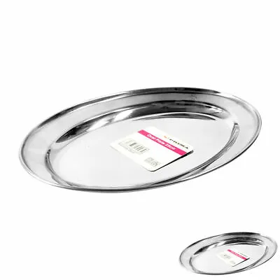 Buy Stainless Steel Oval Rice Tray Plate Serving Platter Meat Buffet Platter 25cm  • 2.50£