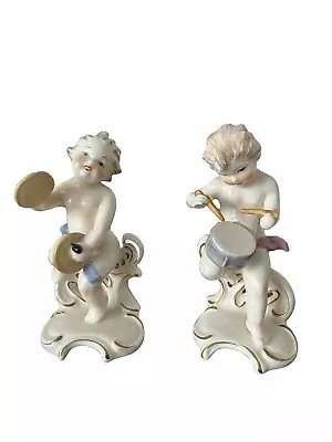 Buy Vintage Goebel Putti Musician Figurines Drummer & Cymbals • 29.99£