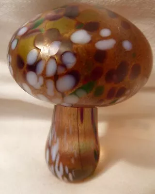 Buy Small Isle Of Wight Glass Paperweight Mushroom Shape Multicoloured 7cm Tall • 6.99£