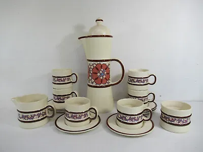 Buy Retro 1970s Carlton Ware Cream And Floral Flower Pattern Six Person Coffee Set • 36£