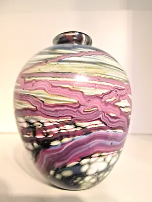 Buy Amanda Hazelwood Signed British Studio/Art Glass Freeblown Iridescent Posy Vase • 45£