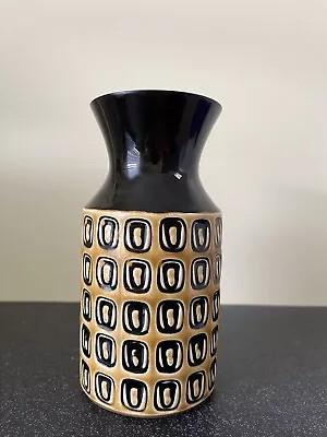 Buy Vintage 1970's Hornsea John Clappison Black/Honey 983 Vase Rare Pattern 18.5cm • 95£