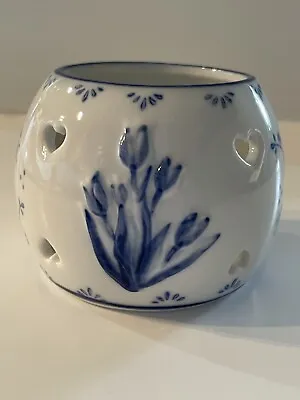 Buy Delftware Twinkle Porcelain Cobalt Blue Tulip Candle Motif Vintage Open Hearts • 12.35£