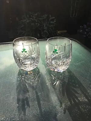 Buy Pair Of Emerald Crystal, Made In Ireland Whiskey Glasses • 27.99£