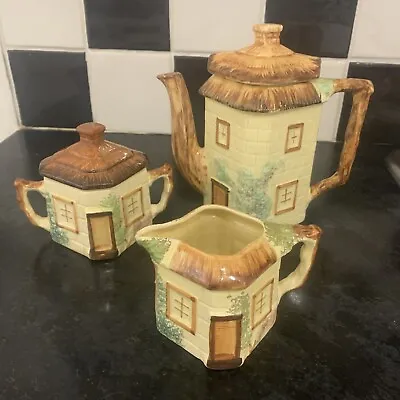 Buy Vintage Keele Street Pottery Including Coffee Pot, Milk Jar And Sugar Bowl • 15£