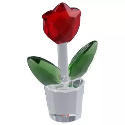 Buy Crystal Crystal Tulip Flower Ornaments Red Flower Home Decor Ornaments  Office • 6.83£