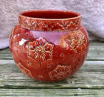 Buy Antique Burmantofts Crimson Peony Jardinière  Arts & Crafts Pottery  C1890 • 848.78£