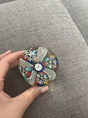 Buy Multi Colour Vintage Glass Paperweight Flowers Collectable • 10£